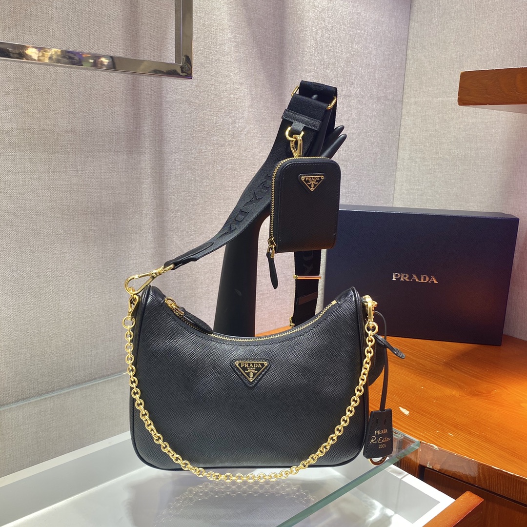 Buy Prada Gold Re-Edition 2005 Saffiano Leather Bag 1BH204 @ $159.00