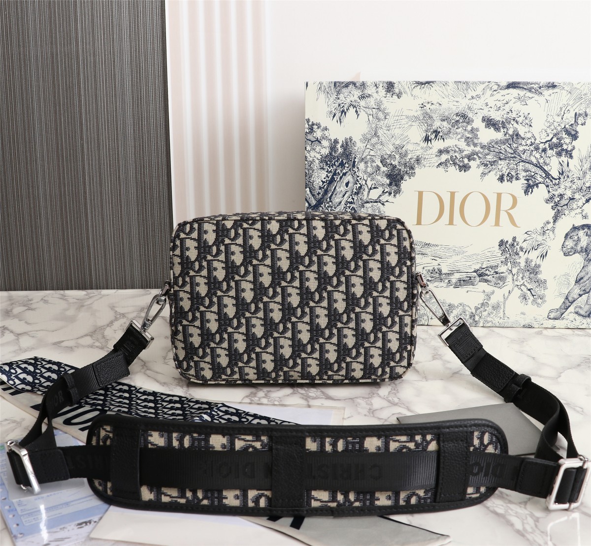 Dior Safari Messenger Bag Black/Beige - Theluxinbox